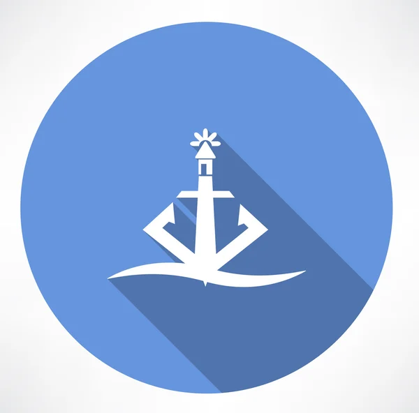 Anchor lighthouse icon — Stock Vector