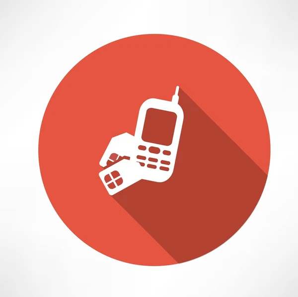 Téléphone avec icône de carte SIM — Image vectorielle