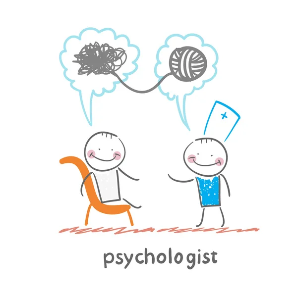 Psychologist says to the patient — Stock Vector