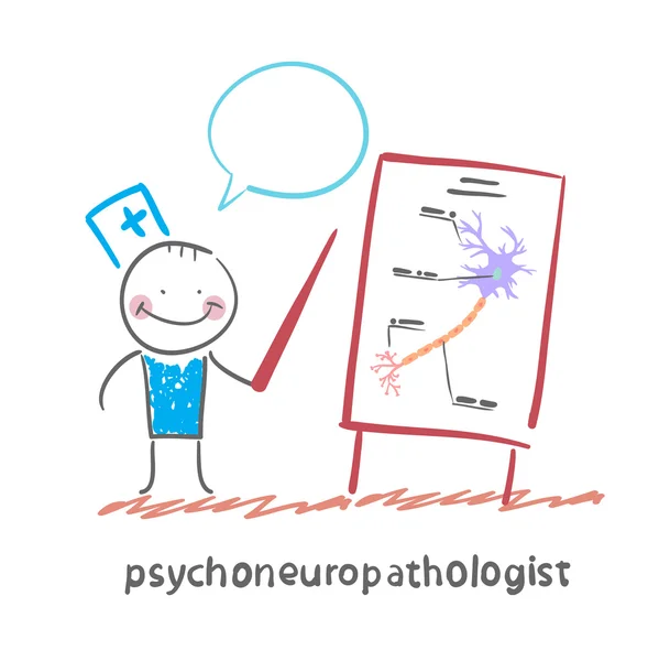 Psychoneuropathologist vertelt de presentatie — Stockvector