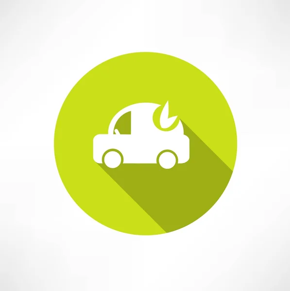 Icono de coche ecológico — Vector de stock