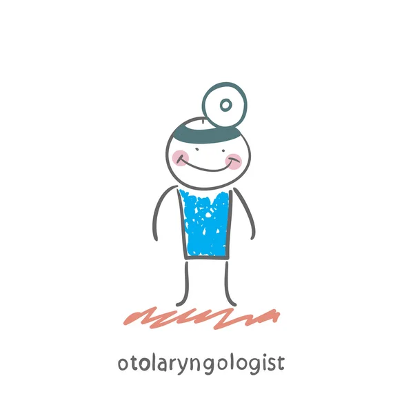 Otolaryngologist  with tool — Stock Vector