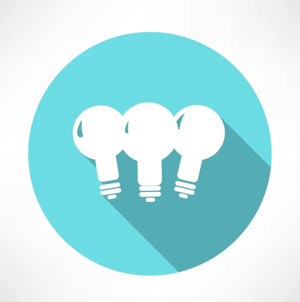 Ícone de três lâmpadas — Vetor de Stock