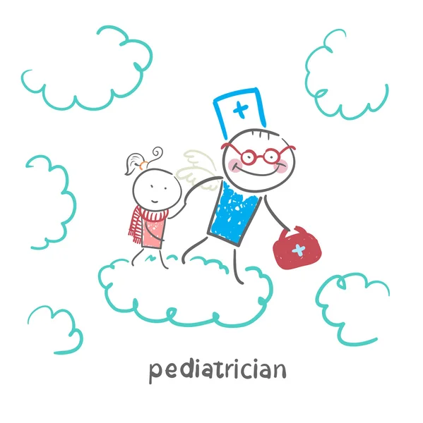 Kinderarts met baby runs — Stockvector