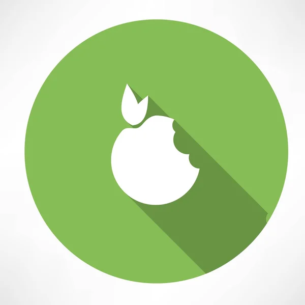 Bitten Apple Green icon — Stock Vector