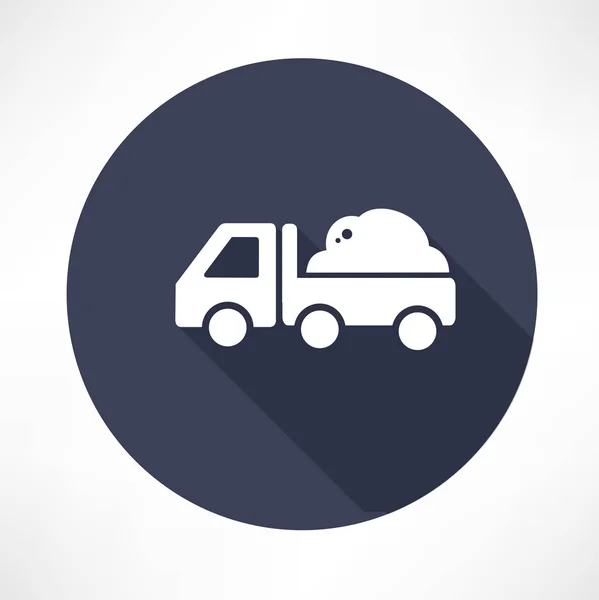 Truck met de grond-pictogram — Stockvector