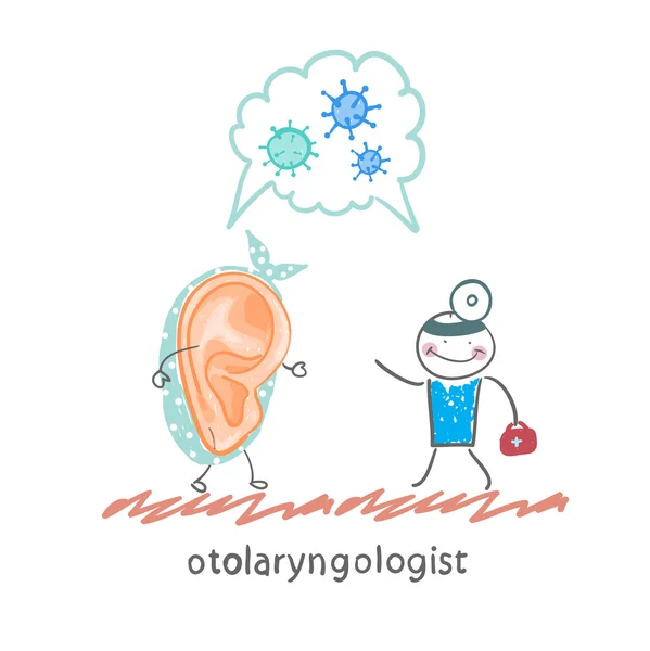 Hastalar için söz otolaryngologist — Stok Vektör