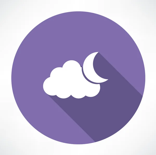 Mond und Wolken — Stockvektor