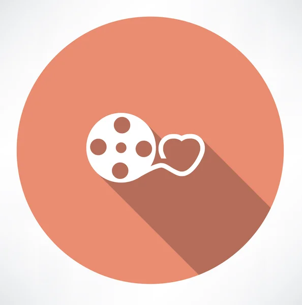 Bobine de film d'amour avec des cœurs — Image vectorielle