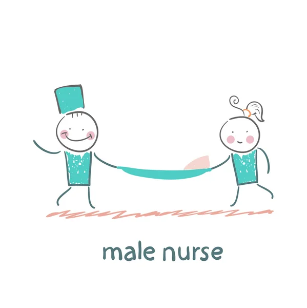 Male nurse and female nurse — Stock Vector