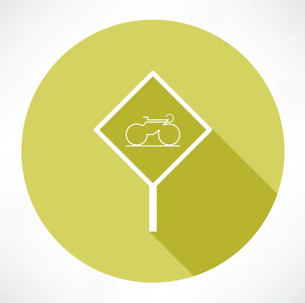 Знак с иконкой велосипеда — стоковый вектор