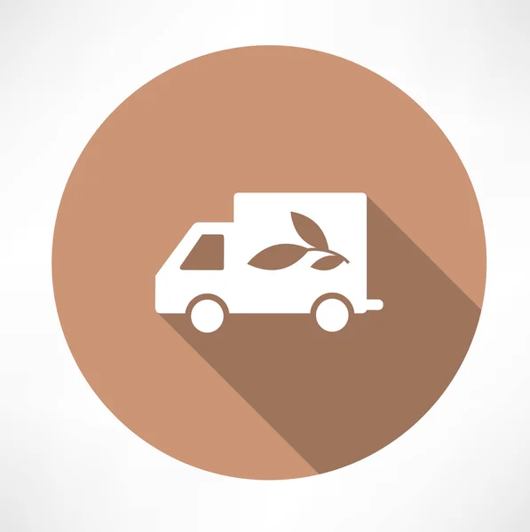Eco vrachtwagen pictogram — Stockvector