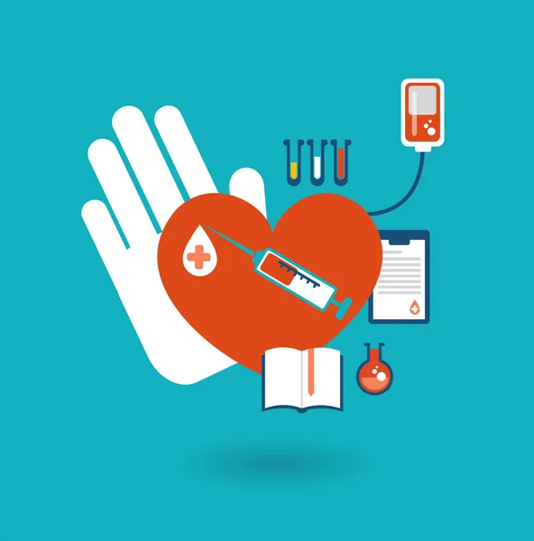 Mão segurando um coração doador — Vetor de Stock