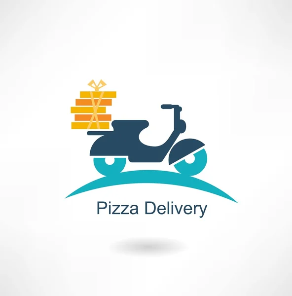 Scooter carries pizza — Stock Vector