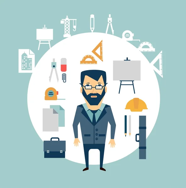 Arquitecto de herramientas de trabajo — Vector de stock