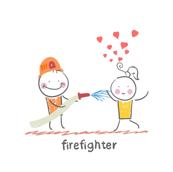 Firefighter icon — Stock Vector