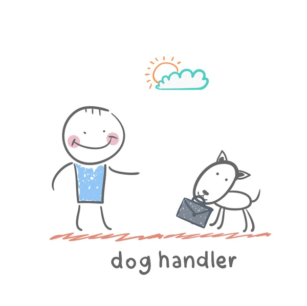 Dog handler — Stock Vector