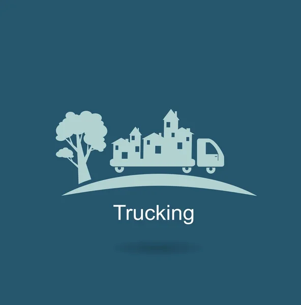 Trucking houses icon — Stock Vector