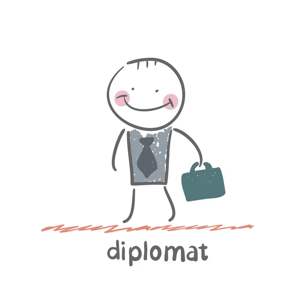 Trabalhador diplomático — Vetor de Stock