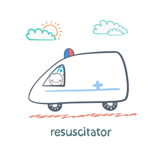 resuscitator rides in the ambulance