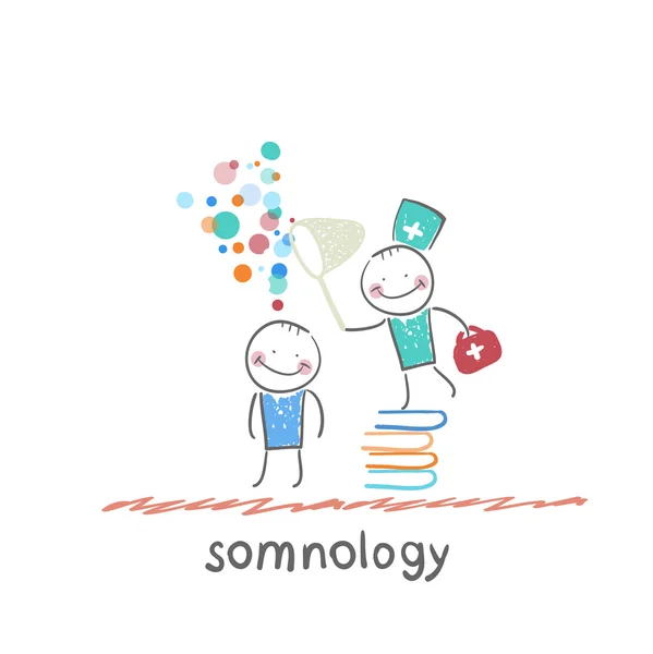 Somnology en boeken — Stockvector