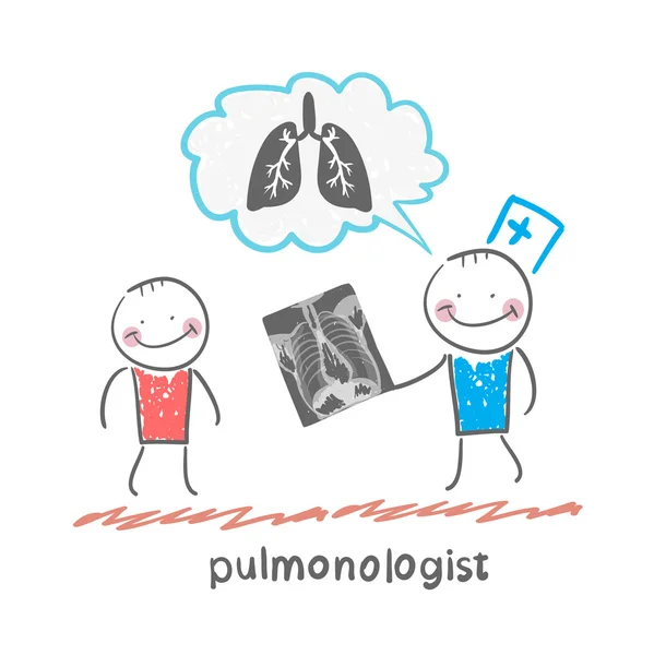 Pulmonologist, lungröntgen — Stock vektor