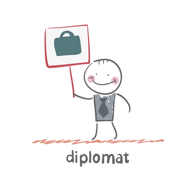 Trabajador diplomático — Vector de stock