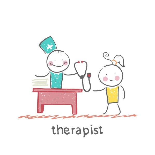 Therapist and patient — Stock Vector