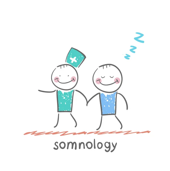 Somnology met een patiënt — Stockvector