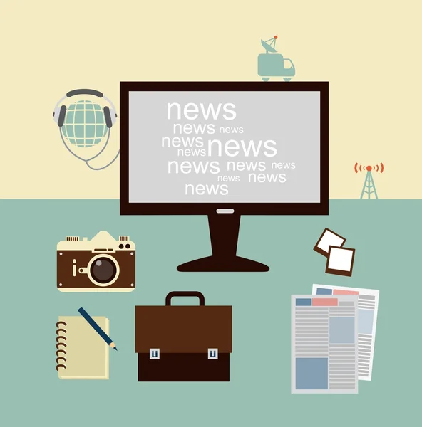 Noticias de un periodista — Vector de stock