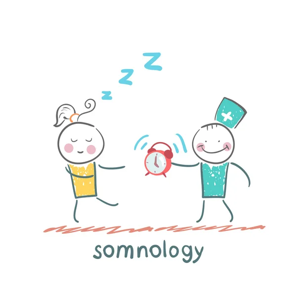 治疗病人 somnology — 图库矢量图片