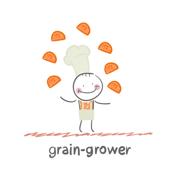 Cultivador de grano — Vector de stock