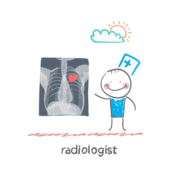 Radiologist with heart — Stock Vector