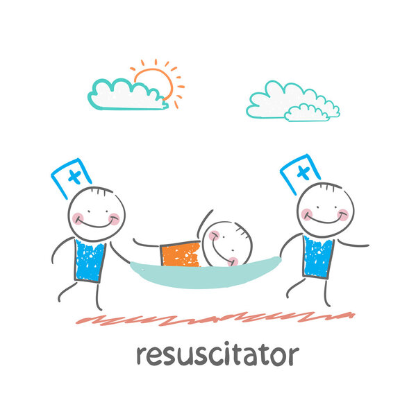 Resuscitator carry on  patient