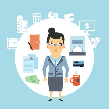 Sekreter illüstrasyon