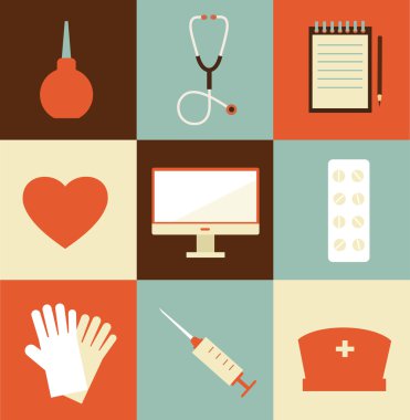 Tıp simgeler illüstrasyon