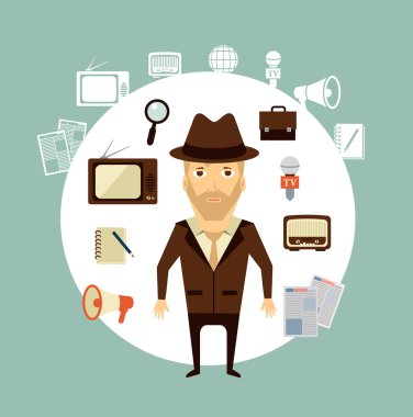 gazeteci illüstrasyon