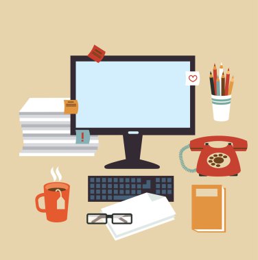 Secretary Desk illustration clipart