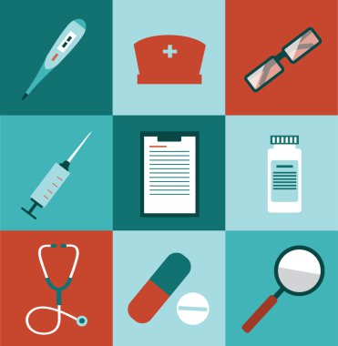 Tıp simgeler illüstrasyon