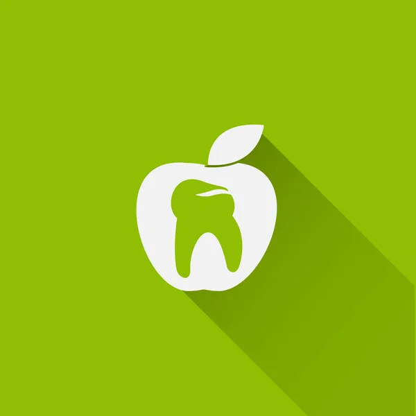 Icono de manzana dental — Vector de stock