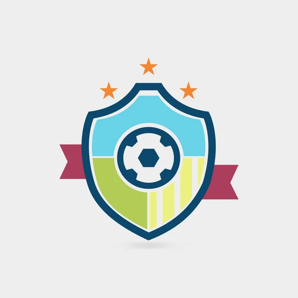 Fußball und Emblem — Stockvektor