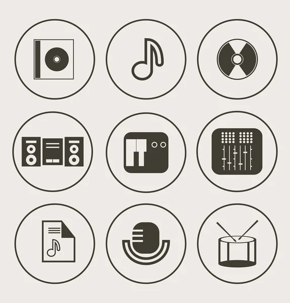 Music icons set — Stock Vector