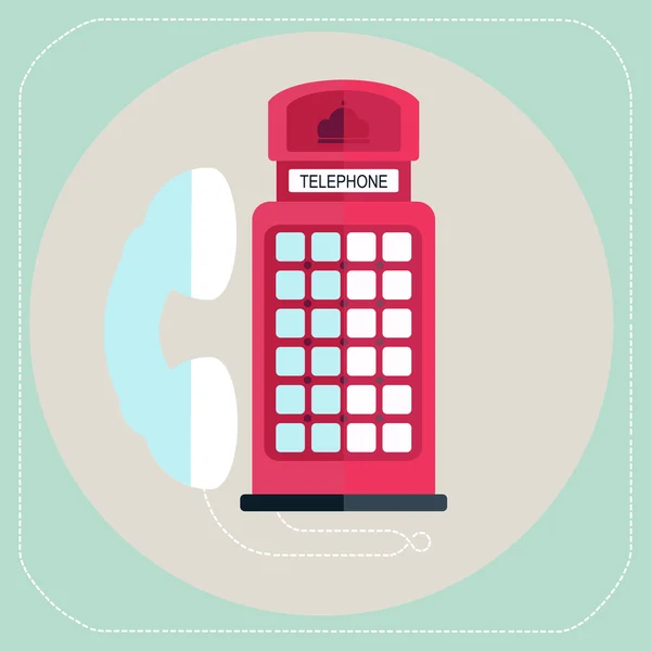 Red telephone box icon — Stock Vector