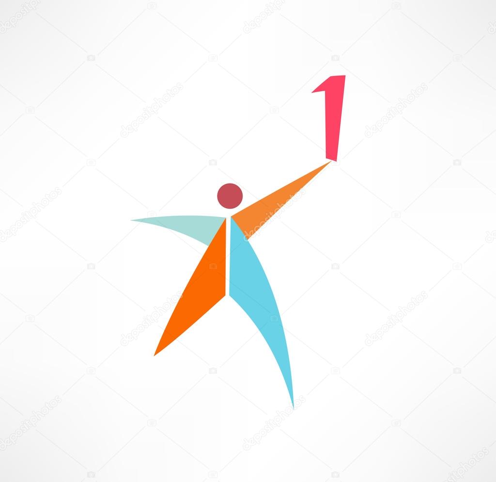 Winner vector logo design template