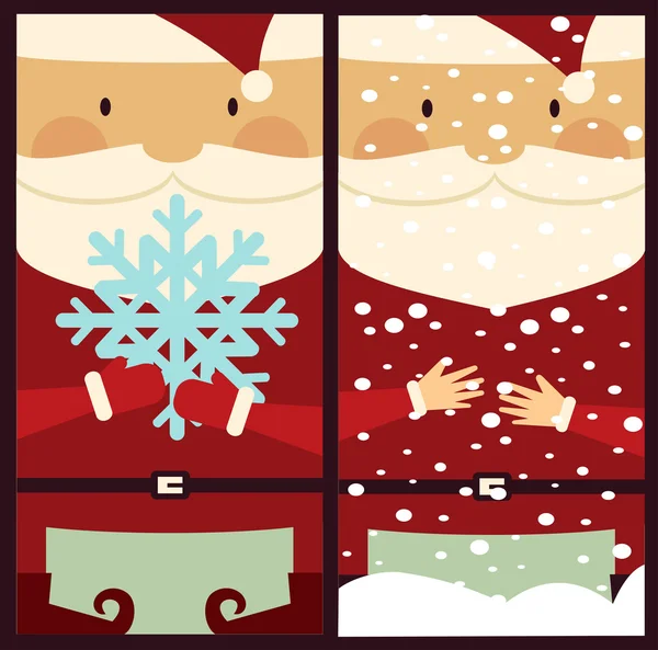 Santa Clauses with snowflake — Stock Vector