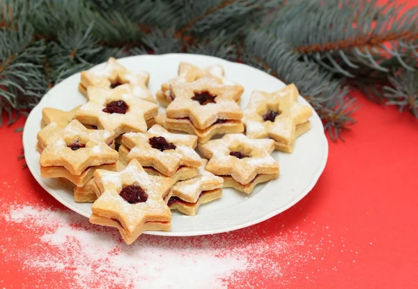 Dulces de Navidad llamados galletas Linz — Foto de Stock