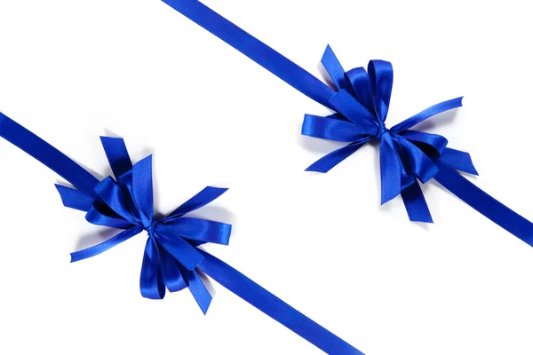 Two blue ribbons with bow — Φωτογραφία Αρχείου