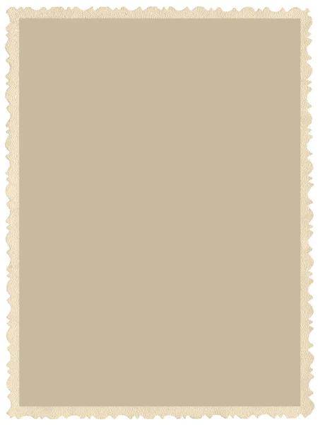 Old aged grunge edge sepia photo, blank empty vertical background, isolated yellow beige vintage photograph picture card border frame, retro postcard copy space, large detailed closeup — Stock Photo, Image