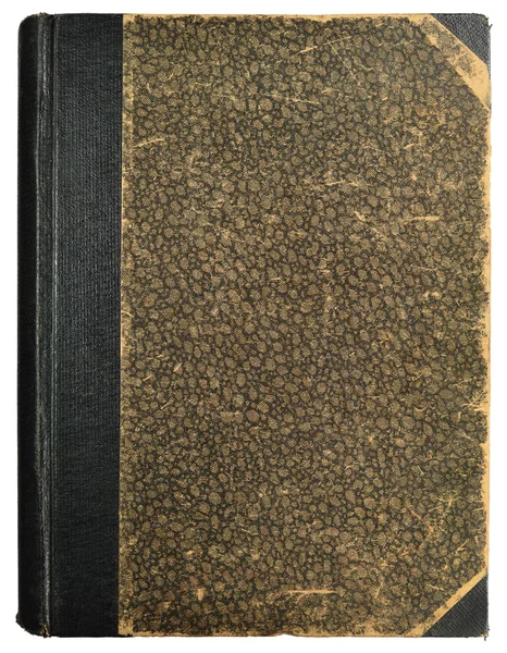 Grunge Vintage Book Cover Blank vacío antiguo ornamental textura fondo patrón, viejo envejecido vertical manchado textura beige marrón negro sepia aislado lino paño retro papel patrimonio metáfora — Foto de Stock