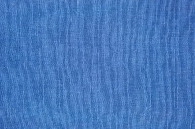 Doğal parlak mavi keten elyaf keten doku, makro Closeup, ayrıntılı rustik buruşuk kumaş çuval bezi tuval desen, yatay kaba arka plan kopya alanı dokulu